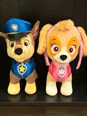 Paw Patrol Plush Pair - Blue Chase & Pink Skye